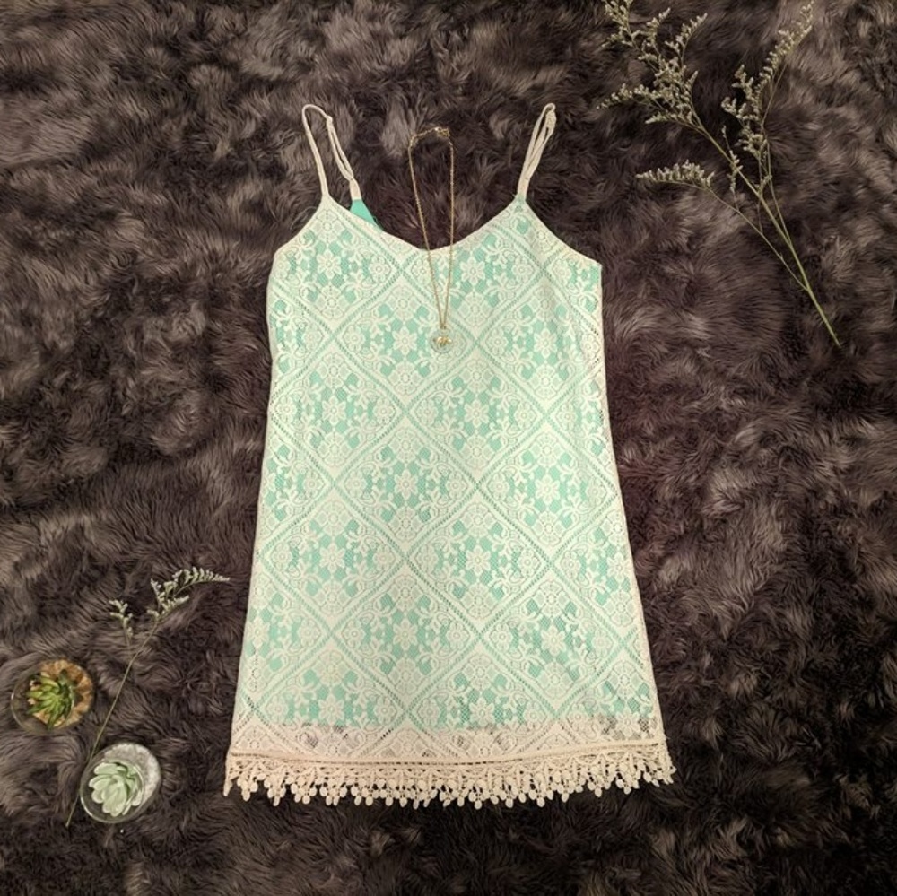 White and blue dress